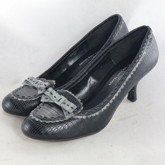 New York Transit Shoes - NEW YORK TRANSIT Bow Front Vegan Loafer Heels